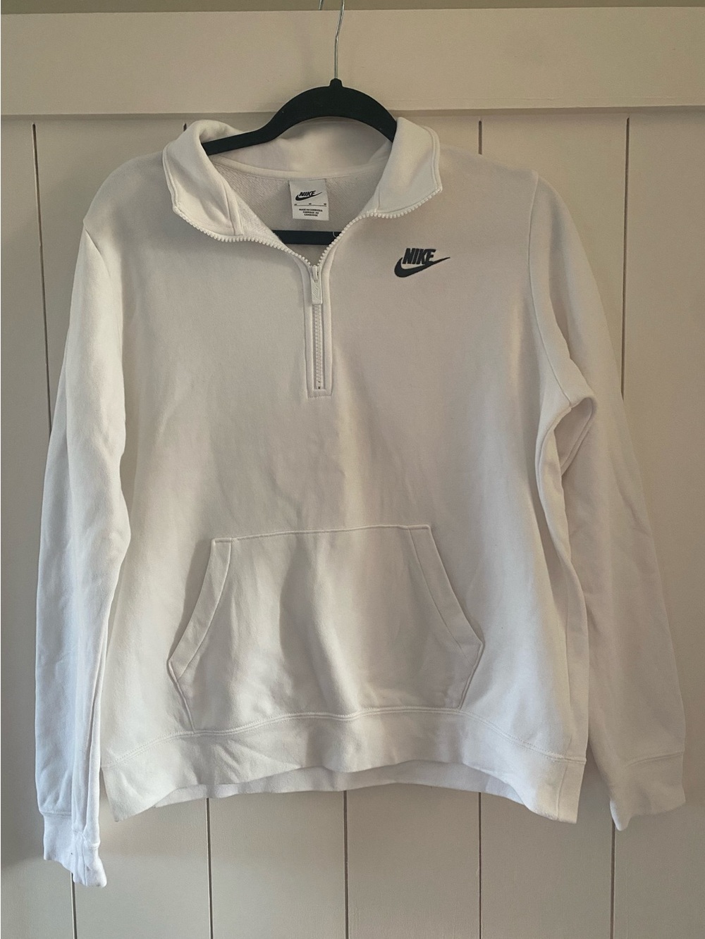Nike White Quarter Zip Sweatshirt